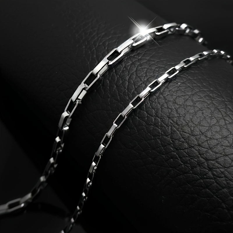 Stainless Steel Necklace Modern Minimalist Box Chain Unisex Jewelry